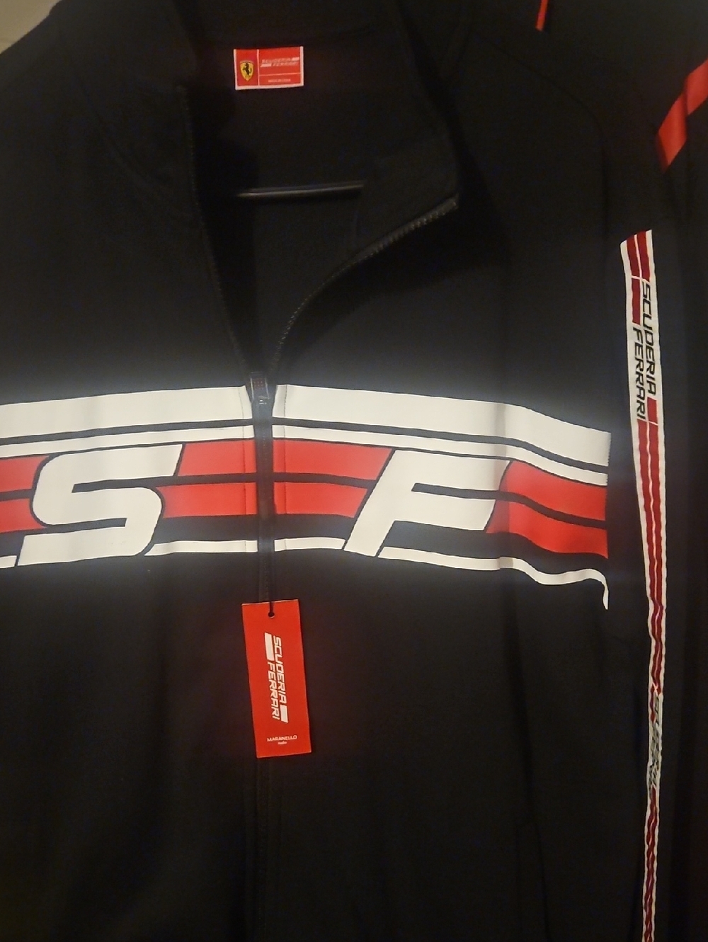 Scuderia Ferrari Black Zip-Up Jacket NWT